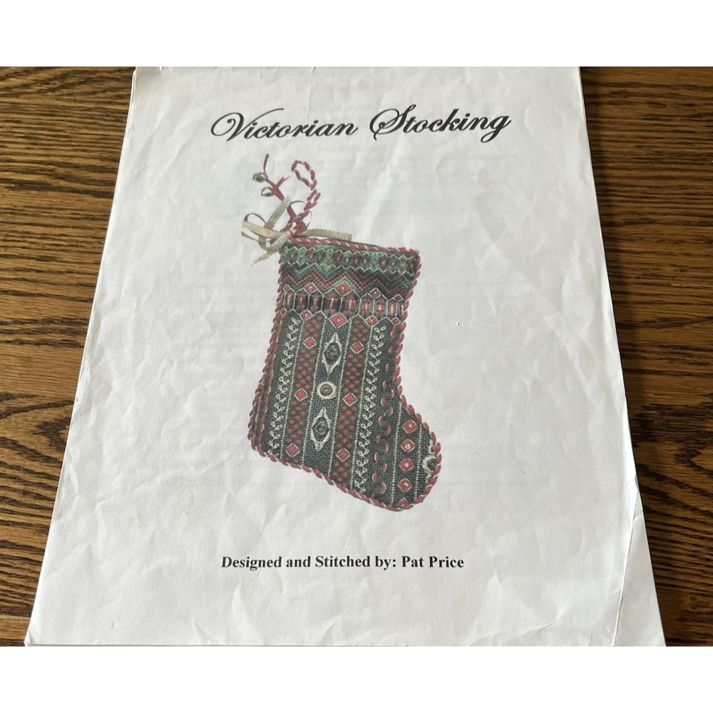 Victorian Christmas Stocking Pattern Pat Price Cross Stitch Needlework Chart